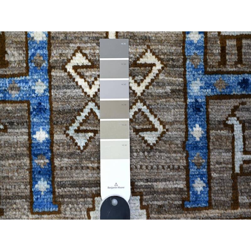 Mason Gray Anatolian Village Inspired with Geometric Design Natural Dyes Soft Wool Pile Hand